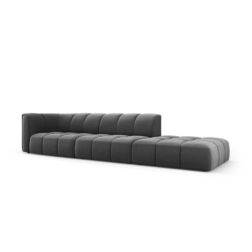 Moritz Modulares 4-Sitzer Sofa, Rechte Seite, aus Samt in Grau (Bluvel 14), 293x96 cm von Cosmopolitan Design – Bild 2