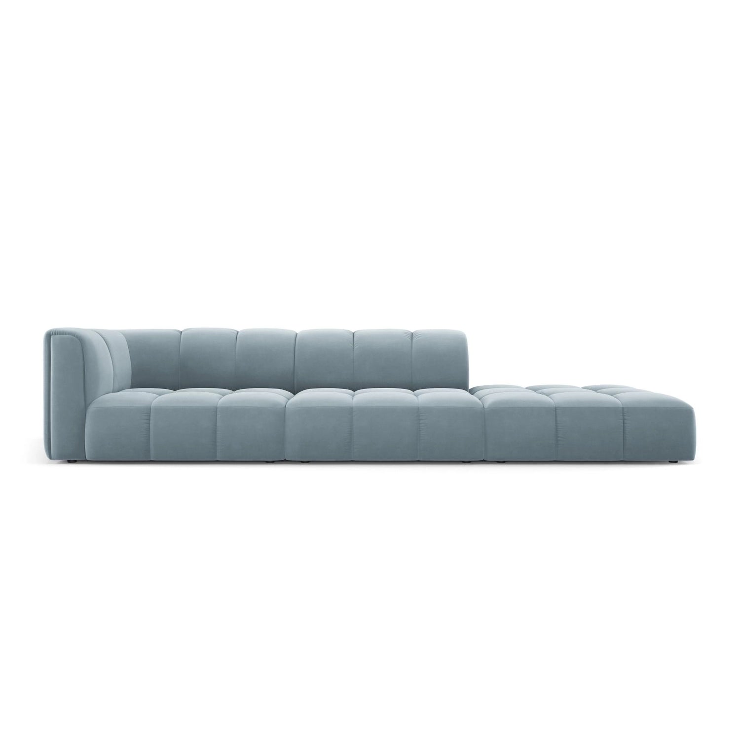 Moritz Modulares 4-Sitzer Sofa, Rechte Seite, aus Samt in Hellblau (Bluvel 06), 293x96 cm von Cosmopolitan Design – Bild 1