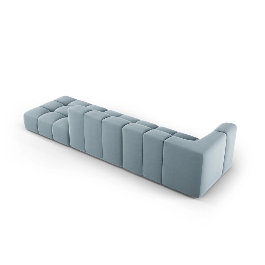 Moritz Modulares 4-Sitzer Sofa, Rechte Seite, aus Samt in Hellblau (Bluvel 06), 293x96 cm von Cosmopolitan Design – Bild 3