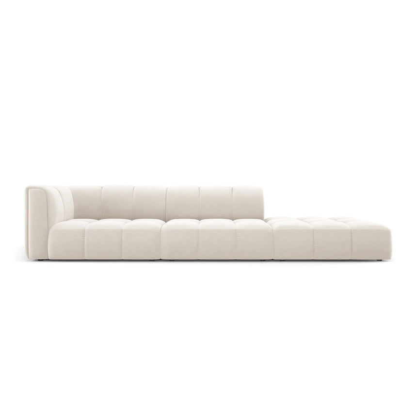 Moritz Modulares 4-Sitzer Sofa, Rechte Seite, aus Samt in Leichtes Beige (Bluvel 22), 293x96 cm von Cosmopolitan Design – Bild 1