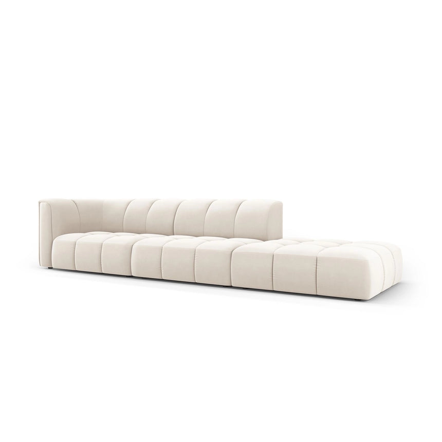 Moritz Modulares 4-Sitzer Sofa, Rechte Seite, aus Samt in Leichtes Beige (Bluvel 22), 293x96 cm von Cosmopolitan Design – Bild 2