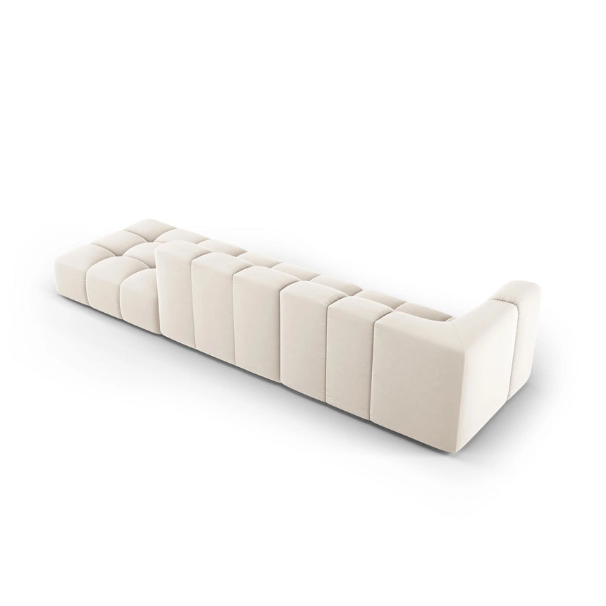 Moritz Modulares 4-Sitzer Sofa, Rechte Seite, aus Samt in Leichtes Beige (Bluvel 22), 293x96 cm von Cosmopolitan Design – Bild 3