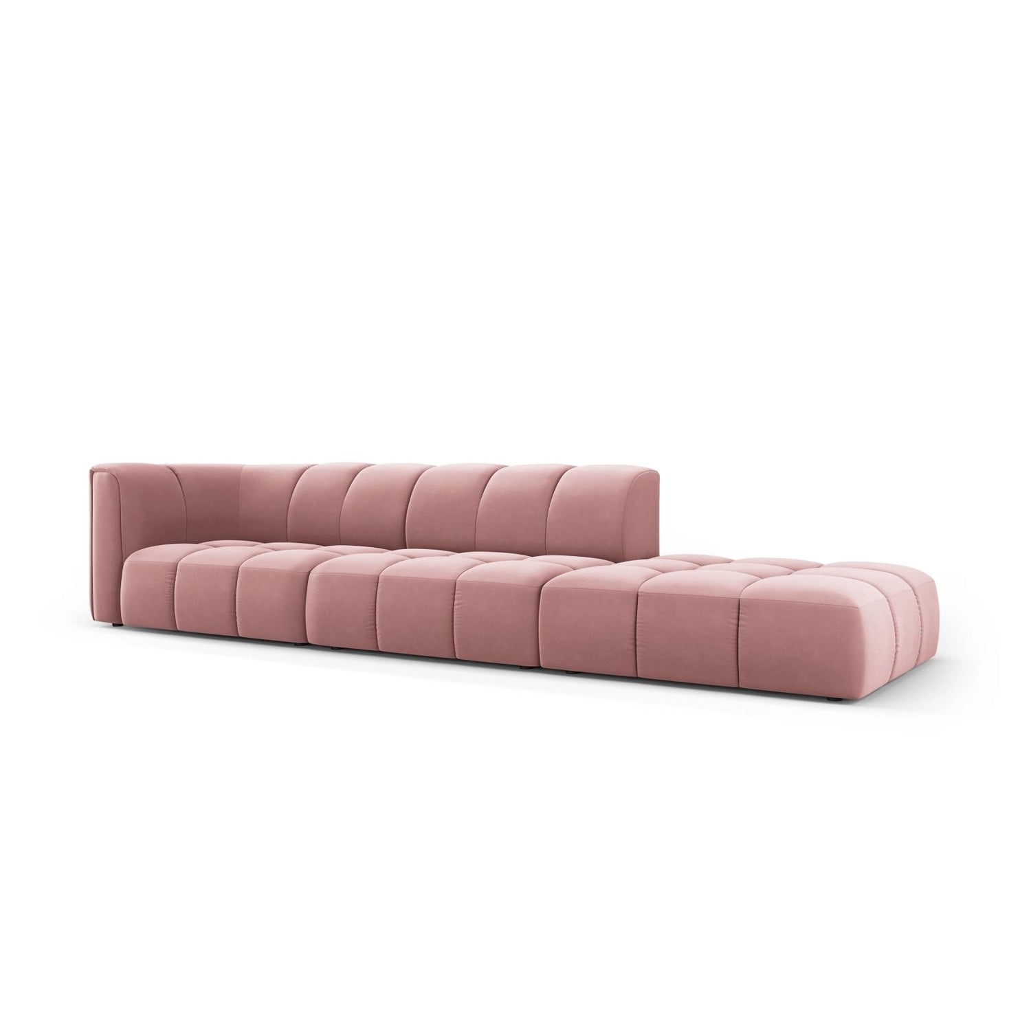 Moritz Modulares 4-Sitzer Sofa, Rechte Seite, aus Samt in Rosa (Bluvel 52), 293x96 cm von Cosmopolitan Design – Bild 2