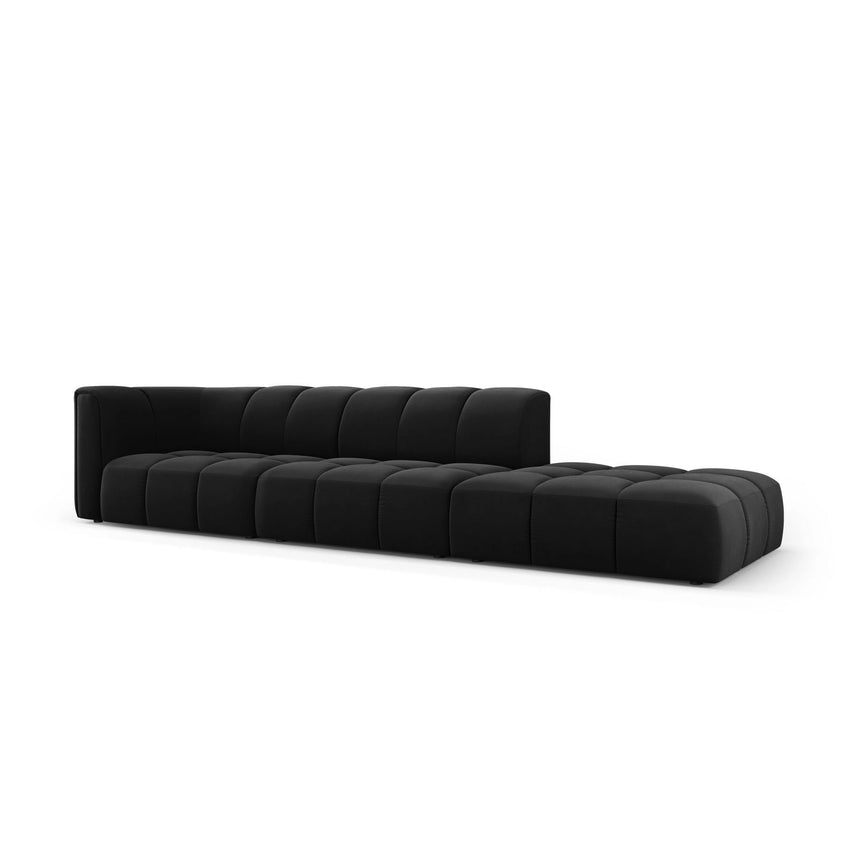 Moritz Modulares 4-Sitzer Sofa, Rechte Seite, aus Samt in Schwarz (Bluvel 19), 293x96 cm von Cosmopolitan Design – Bild 2