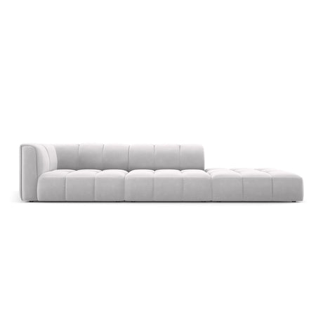 Moritz Modulares 4-Sitzer Sofa, Rechte Seite, aus Samt in Silber (Bluvel 03), 293x96 cm von Cosmopolitan Design – Bild 1