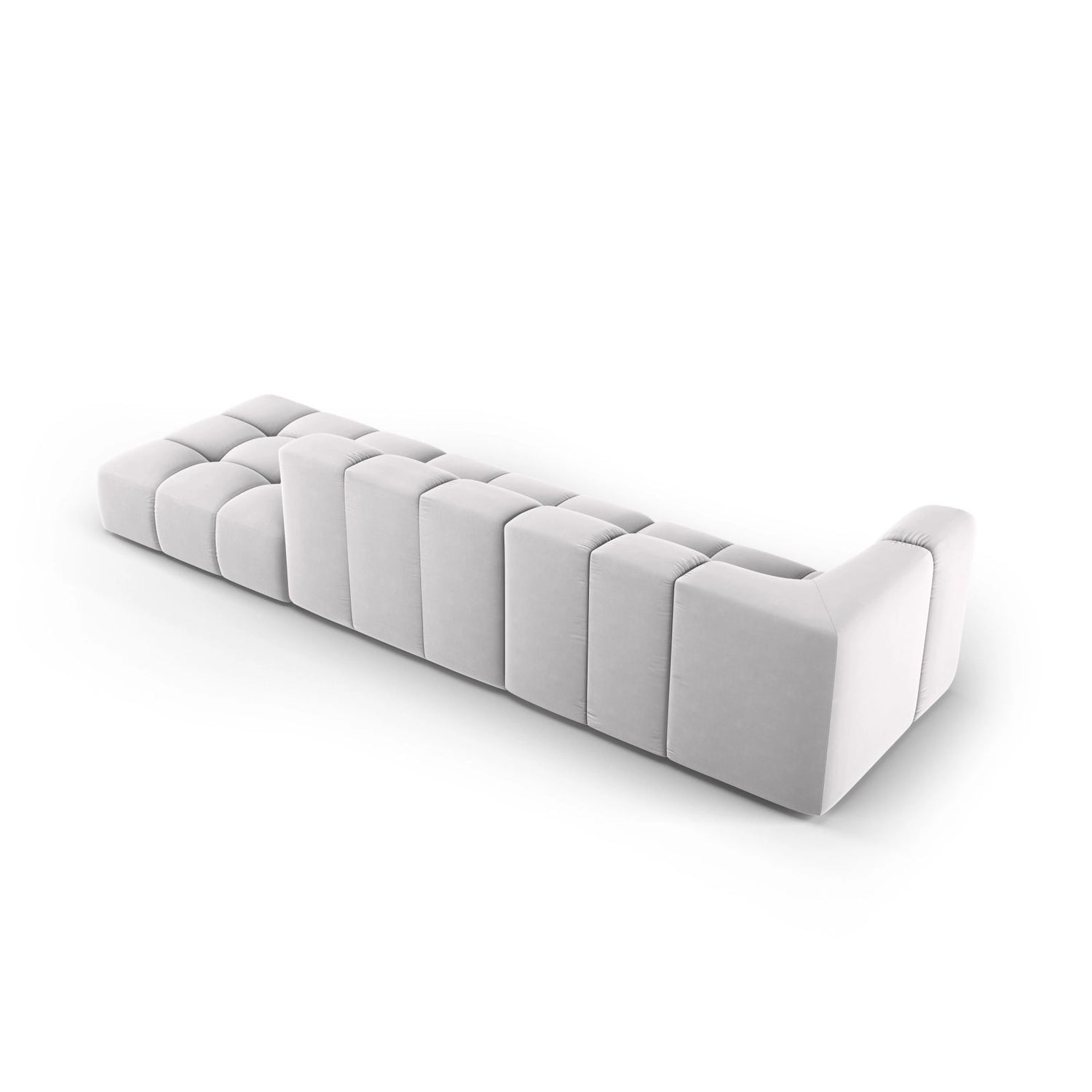 Moritz Modulares 4-Sitzer Sofa, Rechte Seite, aus Samt in Silber (Bluvel 03), 293x96 cm von Cosmopolitan Design – Bild 3
