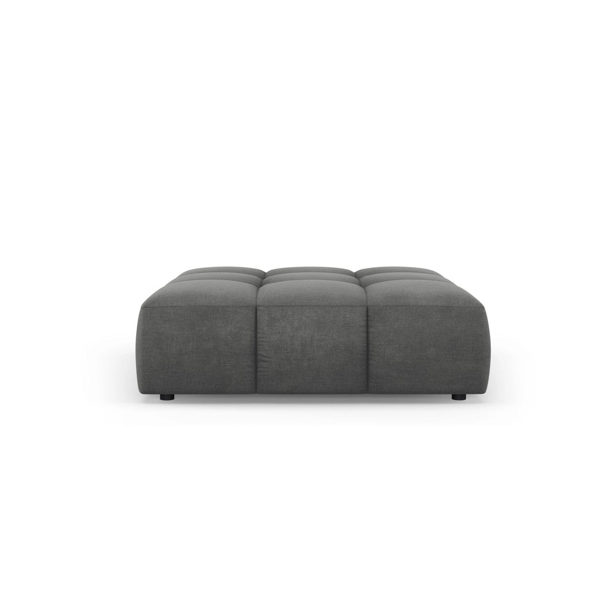 Moritz Pouf aus Chenille in Dunkelgrau (Rebel 3), 96x96x38 cm von Cosmopolitan Design – Bild 2