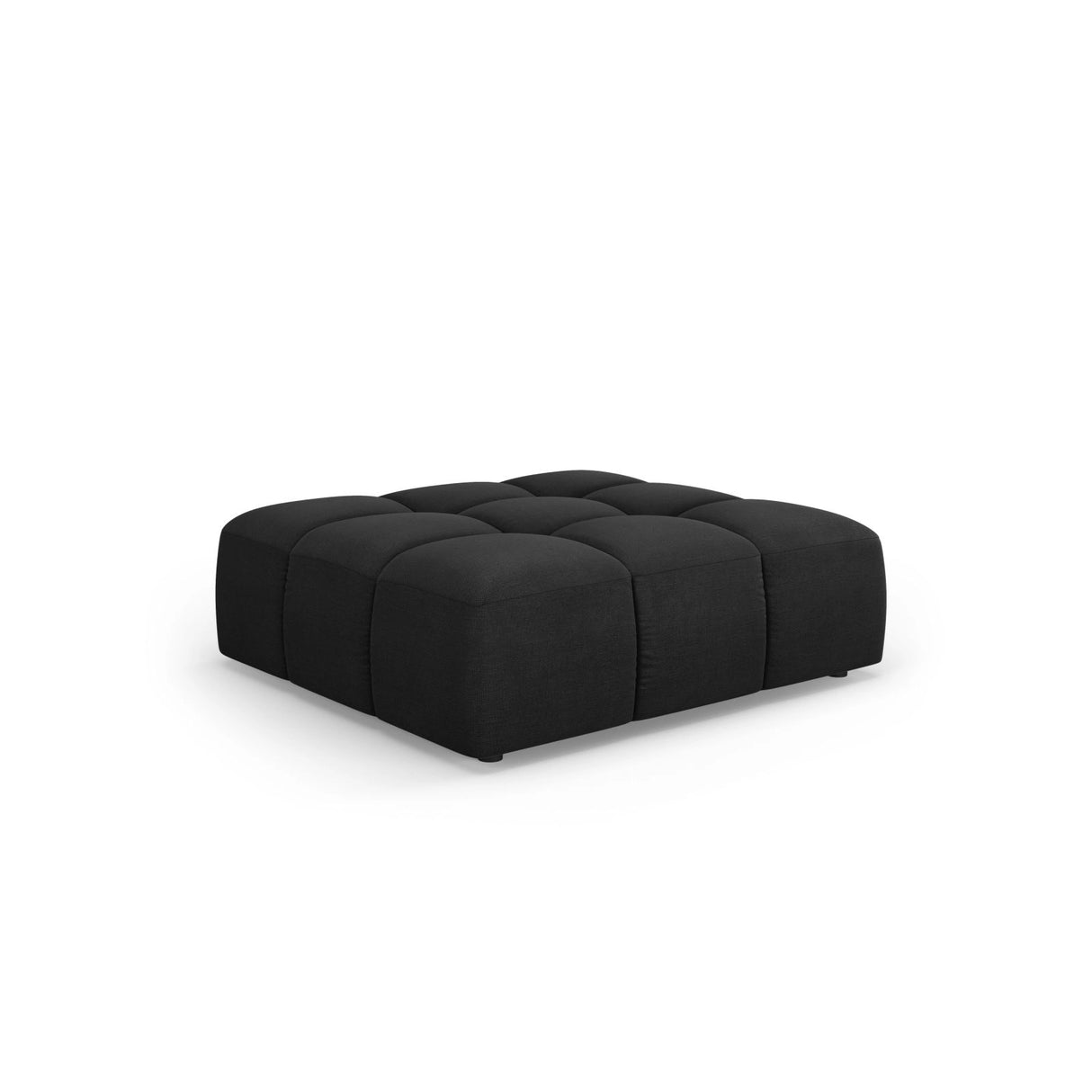 Moritz Pouf aus Chenille in Schwarz (Rebel 1), 96x96x38 cm von Cosmopolitan Design – Bild 1