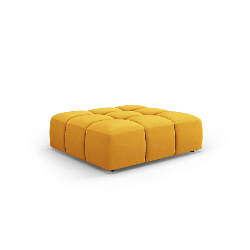 Moritz Pouf aus Samt in Gelb (Bluvel 68), 96x96x38 cm von Cosmopolitan Design – Bild 1