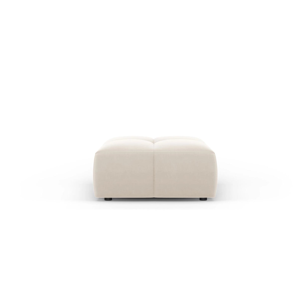 Moritz Pouf aus Samt in Hellbeige (Bluvel 22), 64x64x38 cm von Cosmopolitan Design – Bild 2
