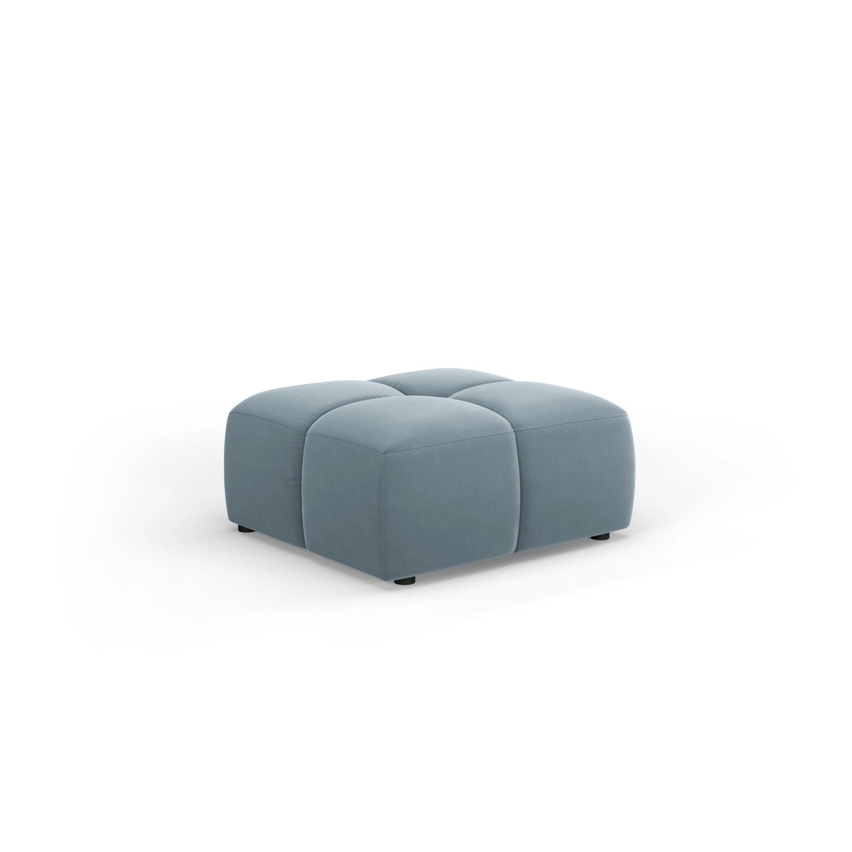 Moritz Pouf aus Samt in Hellblau (Bluvel 06), 64x64x38 cm von Cosmopolitan Design – Bild 1