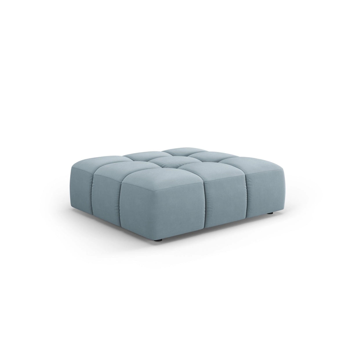 Moritz Pouf aus Samt in Hellblau (Bluvel 06), 96x96x38 cm von Cosmopolitan Design – Bild 1