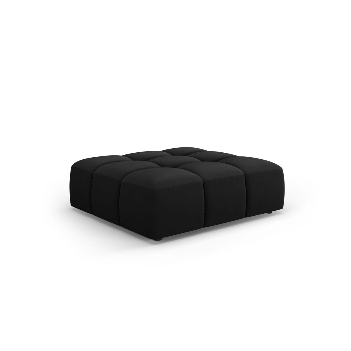 Moritz Pouf aus Samt in Schwarz (Bluvel 19), 96x96x38 cm von Cosmopolitan Design – Bild 1