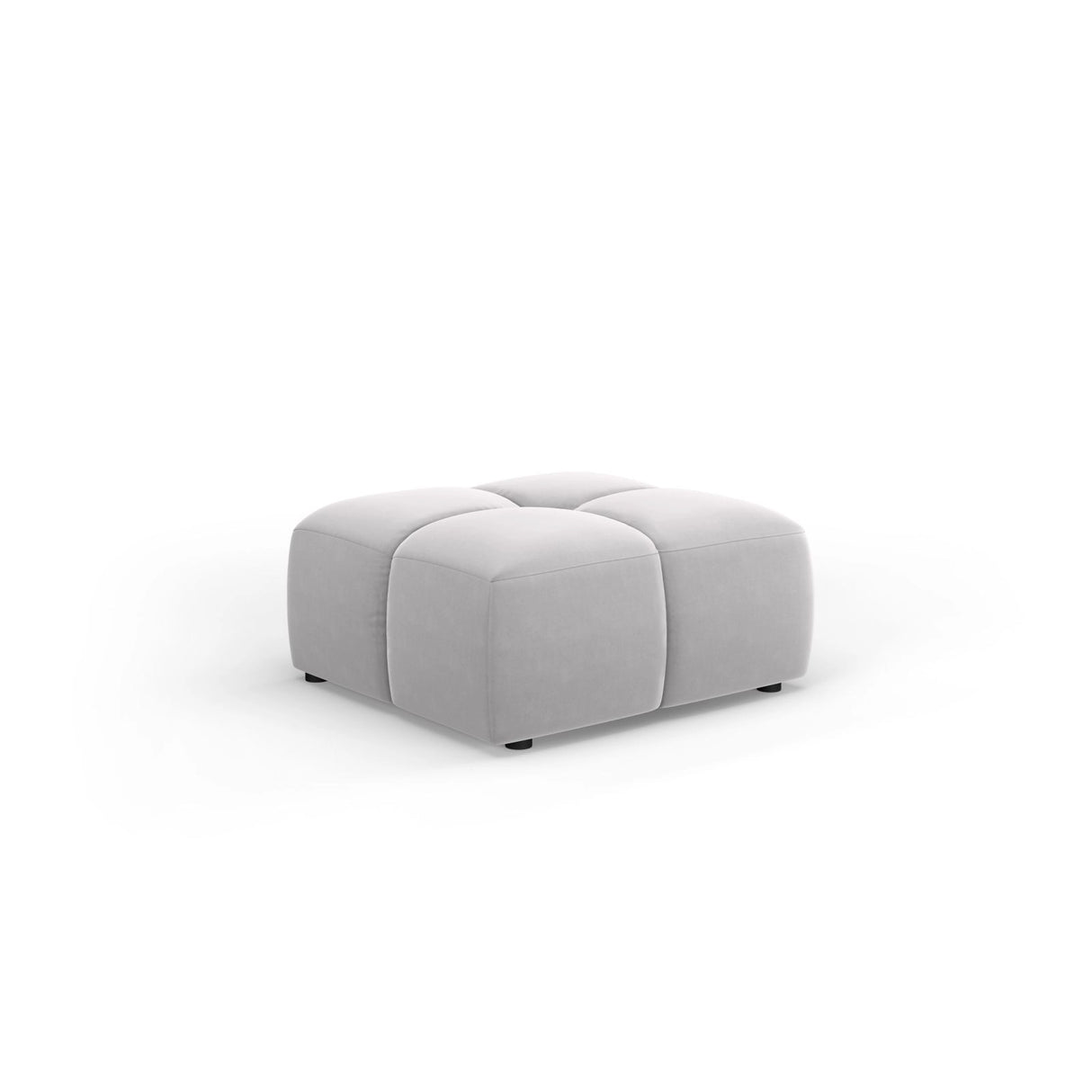 Moritz Pouf aus Samt in Silber (Bluvel 03), 64x64x38 cm von Cosmopolitan Design – Bild 1