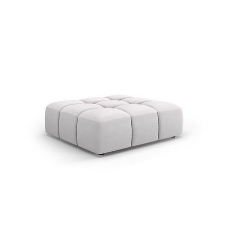 Moritz Pouf aus Samt in Silber (Bluvel 03), 96x96x38 cm von Cosmopolitan Design – Bild 1