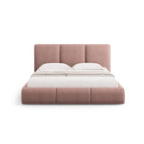 Nicolas Bett mit Kopfteil und Stauraum aus Chenille in Rosa (Rebel 7), 140x200 cm von Cosmopolitan Design – Bild 3