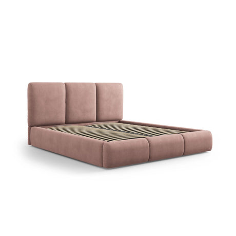 Nicolas Bett mit Kopfteil und Stauraum aus Chenille in Rosa (Rebel 7), 160x200 cm von Cosmopolitan Design – Bild 4