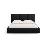 Nicolas Bett mit Kopfteil und Stauraum aus Chenille in Schwarz (Rebel 1), 200x200 cm von Cosmopolitan Design – Bild 3
