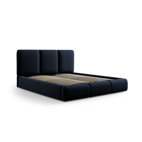 Nicolas Bett mit Kopfteil und Stauraum aus Samt in Dunkelblau (Riviera 79), 180x200 cm von Cosmopolitan Design – Bild 4