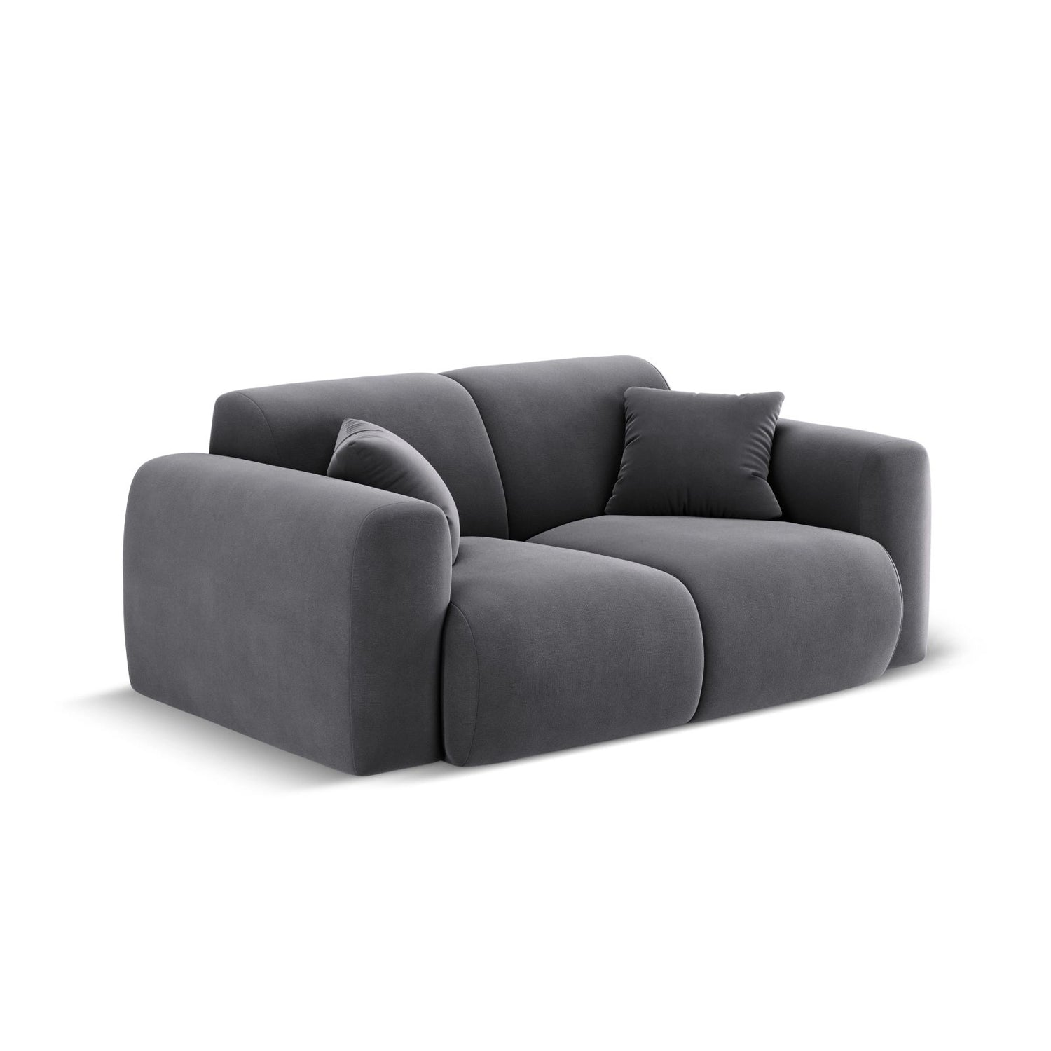 Nolio 2-Sitzer Sofa aus Samt in Dunkelgrau (Casino Graphite), 170x95 cm von Cosmopolitan Design – Bild 4
