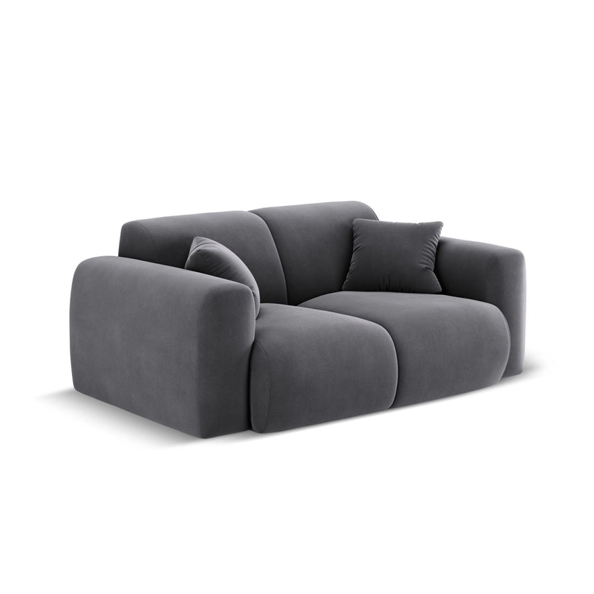 Nolio 2-Sitzer Sofa aus Samt in Dunkelgrau (Casino Graphite), 170x95 cm von Cosmopolitan Design – Bild 4