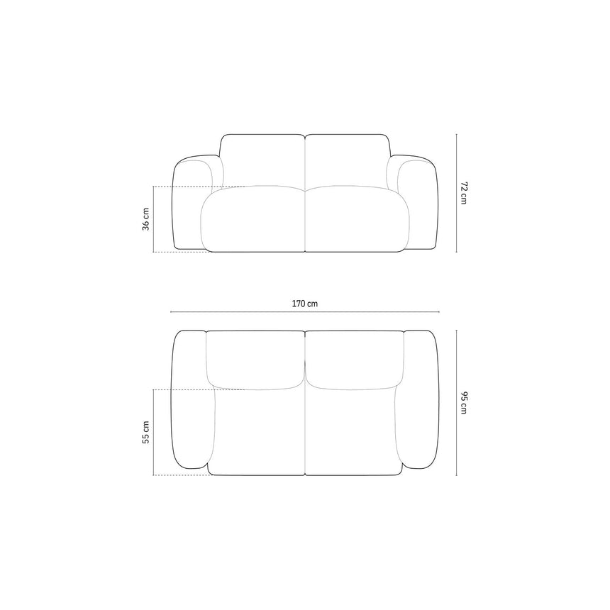 Nolio 2-Sitzer Sofa aus Samt in Hellgrau (Casino Ash), 170x95 cm von Cosmopolitan Design – Bild 3