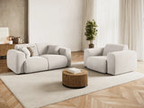 Nolio 2-Sitzer Sofa aus Samt in Leichtes Beige (Casino Pearl), 170x95 cm von Cosmopolitan Design – Bild 2