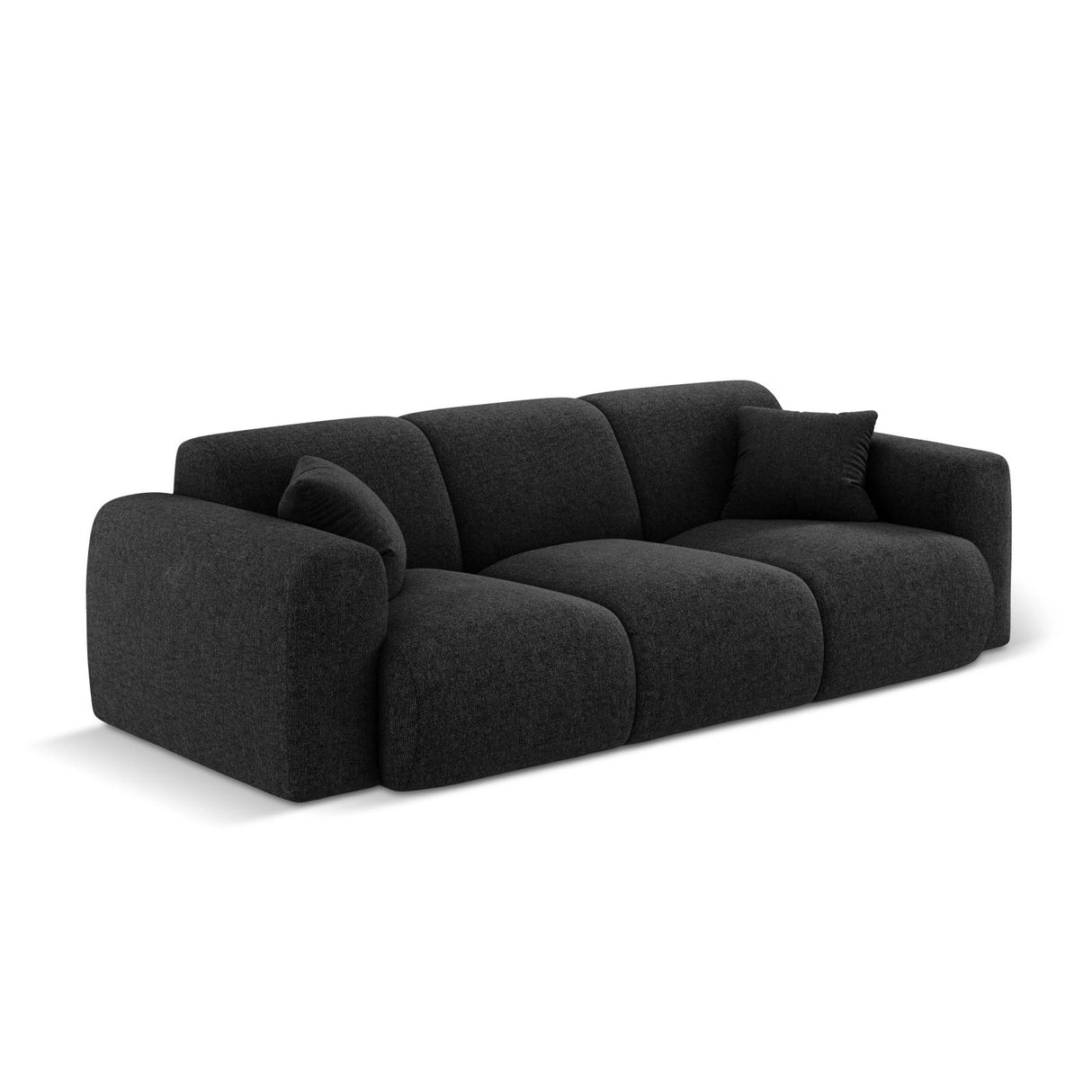 Nolio 3-Sitzer Sofa aus Chenille in Schwarz (Haga 19), 235x95x72 cm von Cosmopolitan Design – Bild 4