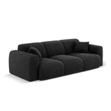 Nolio 3-Sitzer Sofa aus Chenille in Schwarz (Haga 19), 235x95x72 cm von Cosmopolitan Design – Bild 4