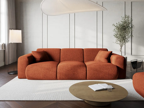 Nolio 3-Sitzer Sofa aus Chenille in Terrakotta (Haga 44), 235x95x72 cm von Cosmopolitan Design – Bild 2