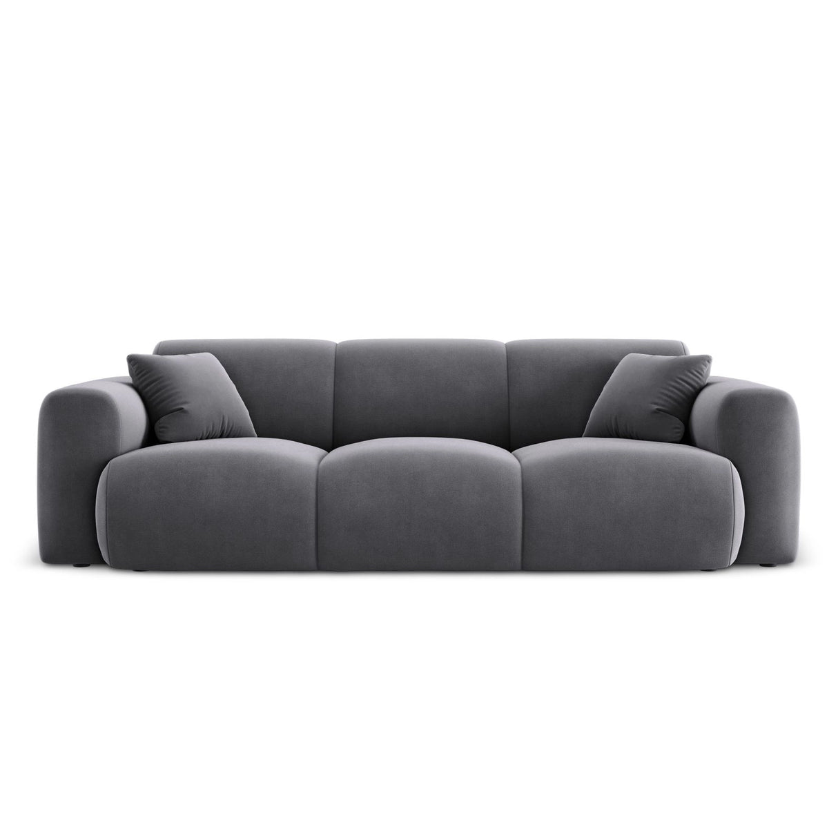 Nolio 3-Sitzer Sofa aus Samt in Dunkelgrau (Casino Graphite), 235x95x72 cm von Cosmopolitan Design – Bild 1
