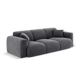 Nolio 3-Sitzer Sofa aus Samt in Dunkelgrau (Casino Graphite), 235x95x72 cm von Cosmopolitan Design – Bild 4