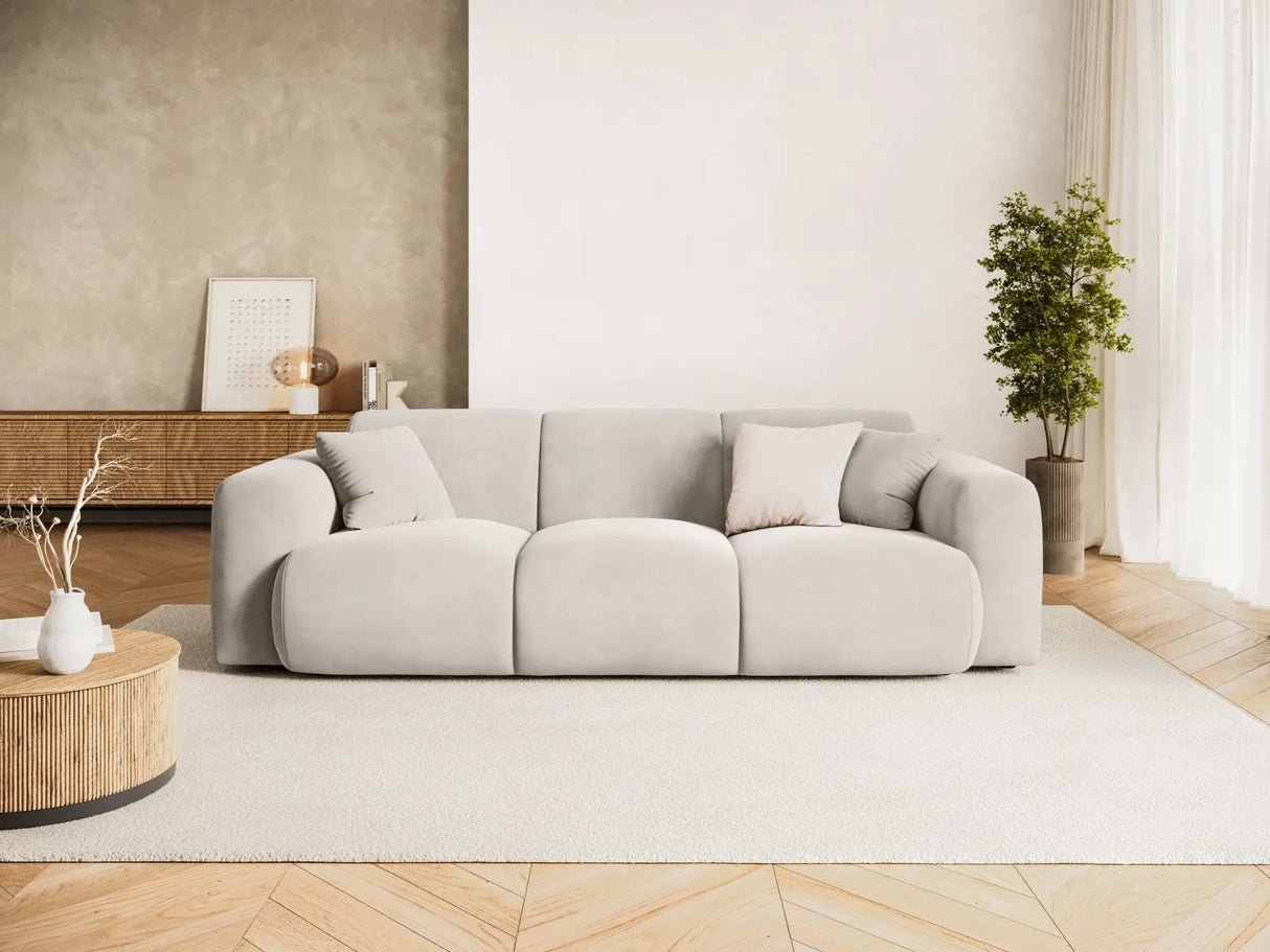 Nolio 3-Sitzer Sofa aus Samt in Hellbeige (Casino Pearl), 235x95x72 cm von Cosmopolitan Design – Bild 2