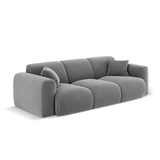 Nolio 3-Sitzer Sofa aus Samt in Hellgrau (Casino Ash), 235x95x72 cm von Cosmopolitan Design – Bild 4