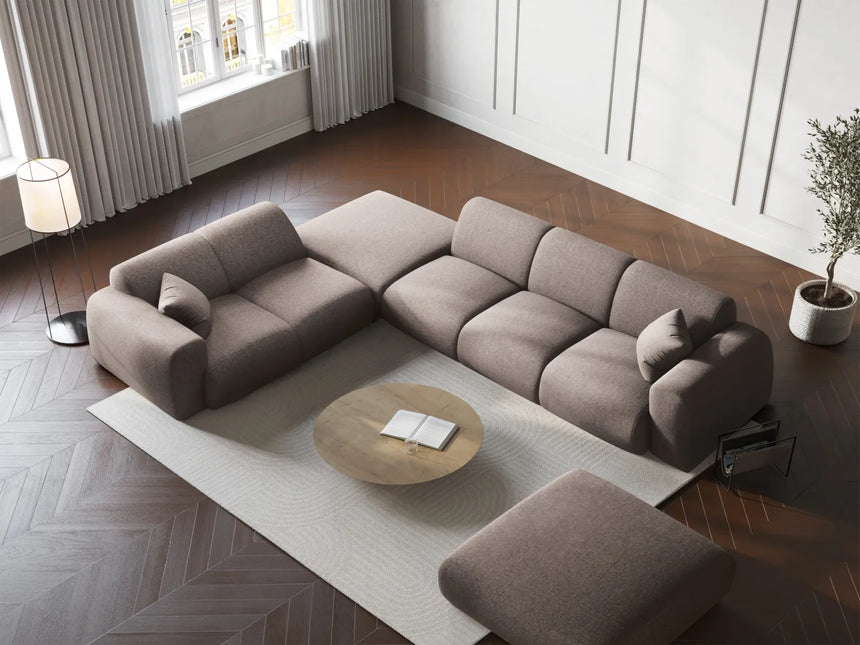 Nolio 4-Sitzer Ecksofa, Linke Seite, aus Chenille in Beige (Haga 30), 315x250x72 cm von Cosmopolitan Design – Bild 2