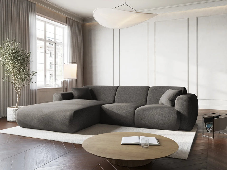 Nolio 4-Sitzer Ecksofa, Linke Seite, aus Chenille in Grau (Haga 16), 260x170x72 cm von Cosmopolitan Design – Bild 2