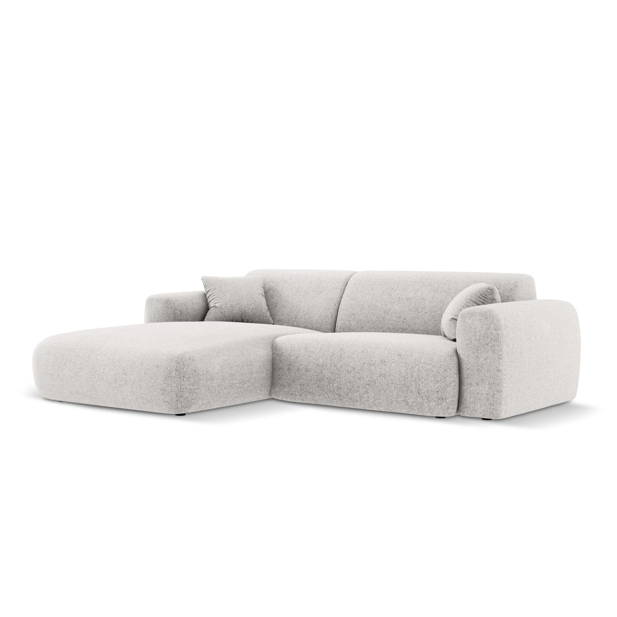 Nolio 4-Sitzer Ecksofa, Linke Seite, aus Chenille in Hellgrau (Haga 06), 235x170x72 cm von Cosmopolitan Design – Bild 4