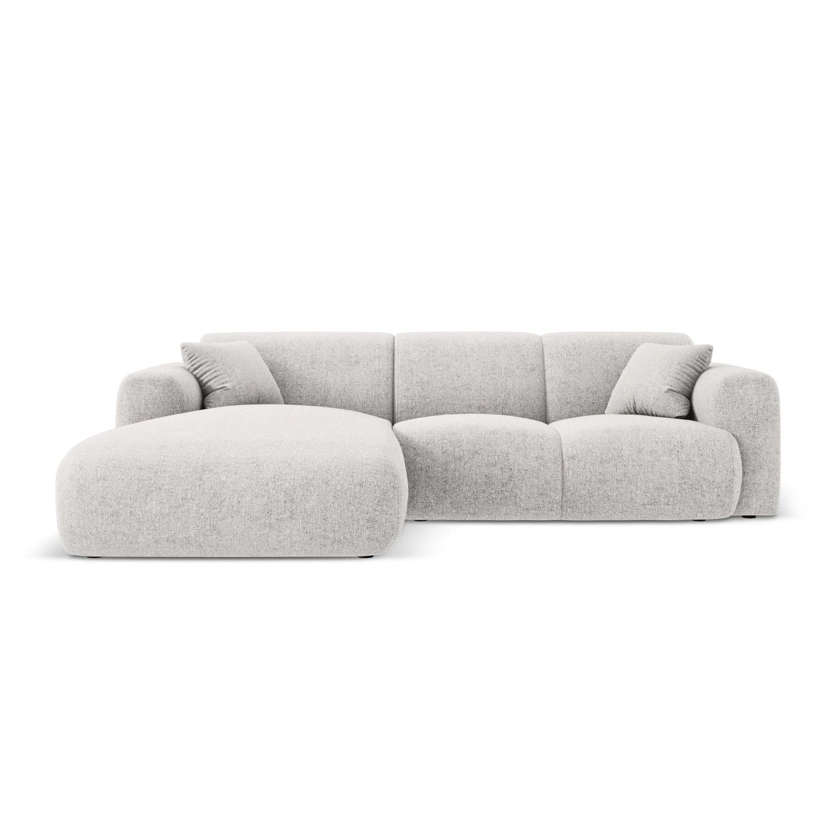Nolio 4-Sitzer Ecksofa, Linke Seite, aus Chenille in Hellgrau (Haga 06), 260x170x72 cm von Cosmopolitan Design – Bild 1