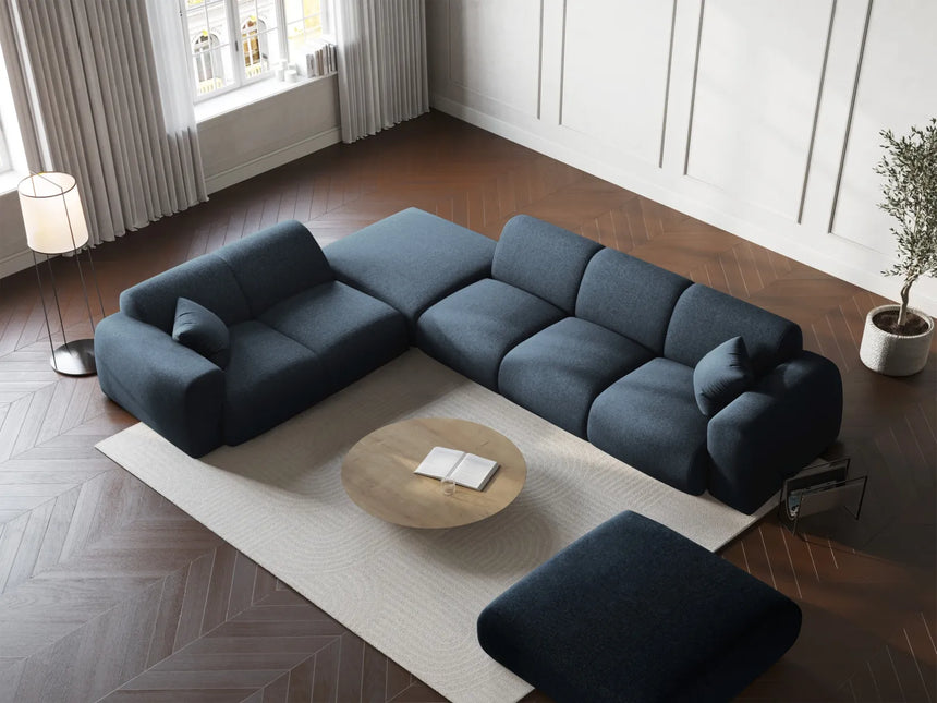 Nolio 4-Sitzer Ecksofa, Linke Seite, aus Chenille in Königsblau (Haga 86), 315x250x72 cm von Cosmopolitan Design – Bild 2