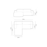 Nolio 4-Sitzer Ecksofa, Linke Seite, aus Chenille in Petrol (Haga 78), 235x170x72 cm von Cosmopolitan Design – Bild 3