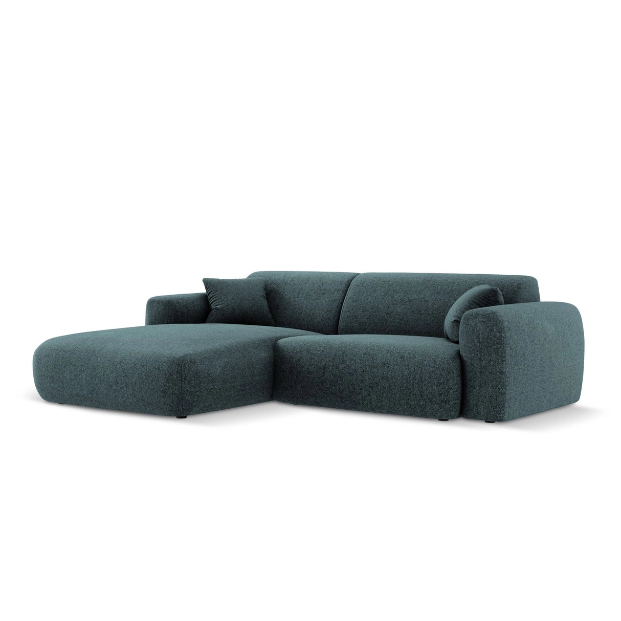 Nolio 4-Sitzer Ecksofa, Linke Seite, aus Chenille in Petrol (Haga 78), 235x170x72 cm von Cosmopolitan Design – Bild 4