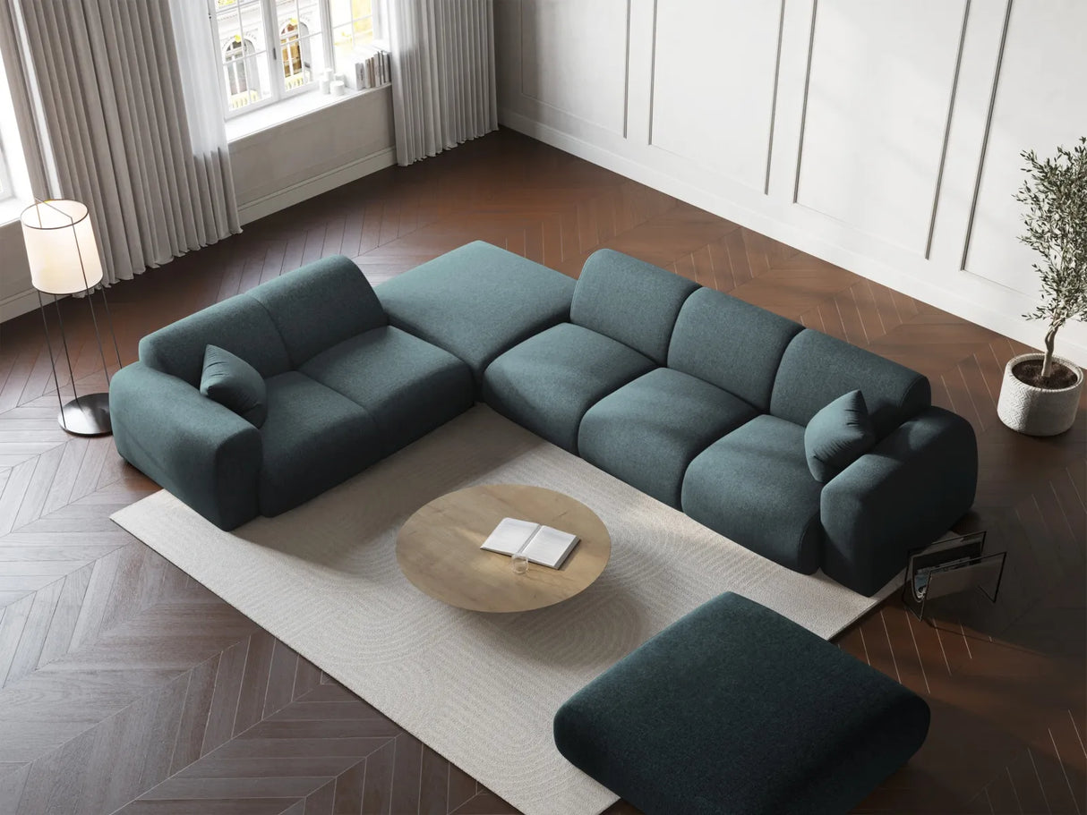 Nolio 4-Sitzer Ecksofa, Linke Seite, aus Chenille in Petrol (Haga 78), 315x250x72 cm von Cosmopolitan Design – Bild 2