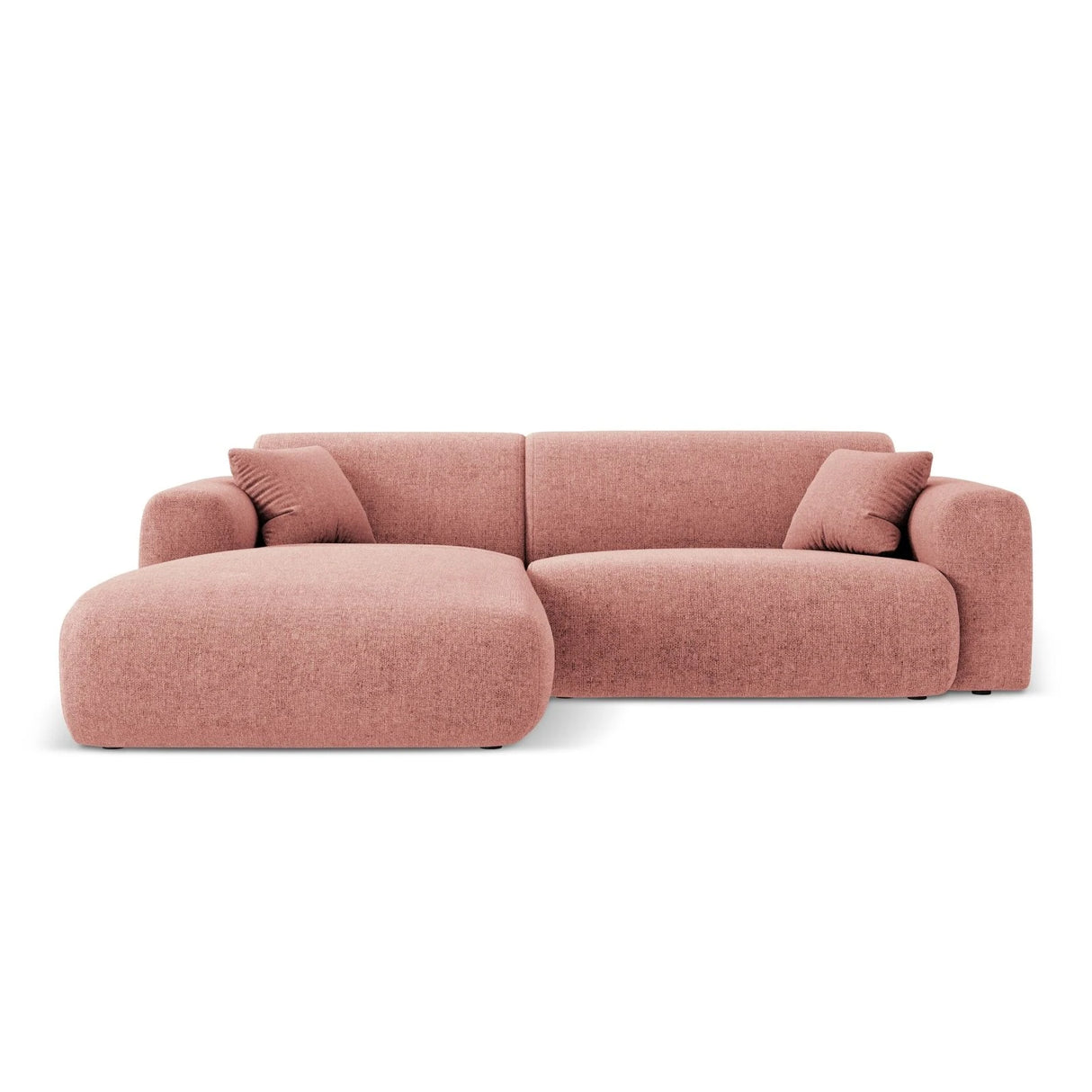 Nolio 4-Sitzer Ecksofa, Linke Seite, aus Chenille in Rosa (Haga 52), 235x170x72 cm von Cosmopolitan Design – Bild 1