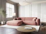 Nolio 4-Sitzer Ecksofa, Linke Seite, aus Chenille in Rosa (Haga 52), 235x170x72 cm von Cosmopolitan Design – Bild 2