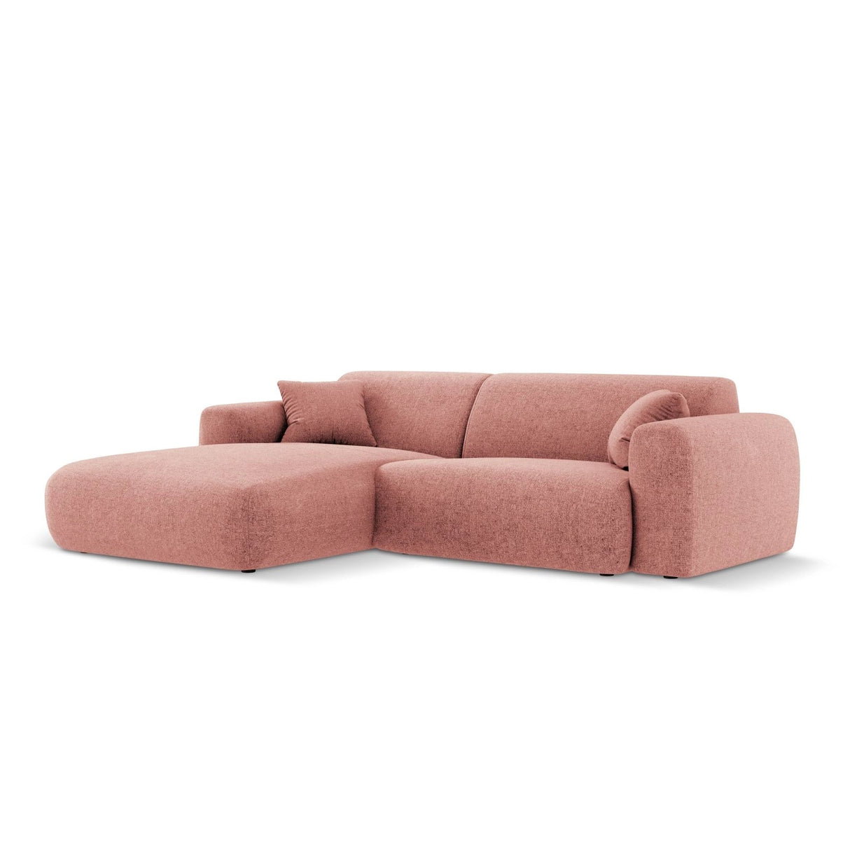 Nolio 4-Sitzer Ecksofa, Linke Seite, aus Chenille in Rosa (Haga 52), 235x170x72 cm von Cosmopolitan Design – Bild 4