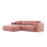 Nolio 4-Sitzer Ecksofa, Linke Seite, aus Chenille in Rosa (Haga 52), 235x170x72 cm von Cosmopolitan Design – Bild 4