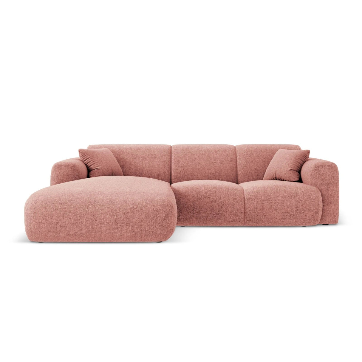 Nolio 4-Sitzer Ecksofa, Linke Seite, aus Chenille in Rosa (Haga 52), 260x170x72 cm von Cosmopolitan Design – Bild 1