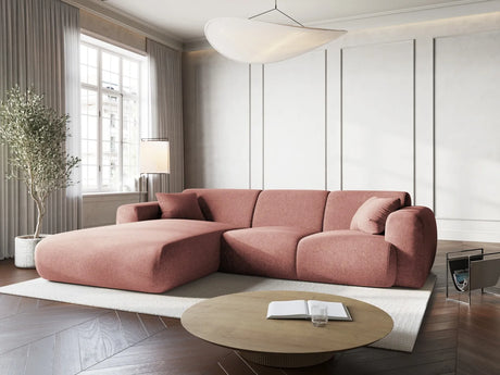 Nolio 4-Sitzer Ecksofa, Linke Seite, aus Chenille in Rosa (Haga 52), 260x170x72 cm von Cosmopolitan Design – Bild 2