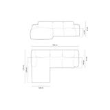 Nolio 4-Sitzer Ecksofa, Linke Seite, aus Chenille in Rosa (Haga 52), 260x170x72 cm von Cosmopolitan Design – Bild 3