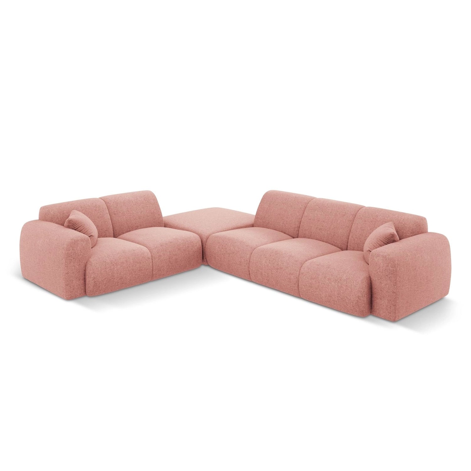 Nolio 4-Sitzer Ecksofa, Linke Seite, aus Chenille in Rosa (Haga 52), 315x250x72 cm von Cosmopolitan Design – Bild 1